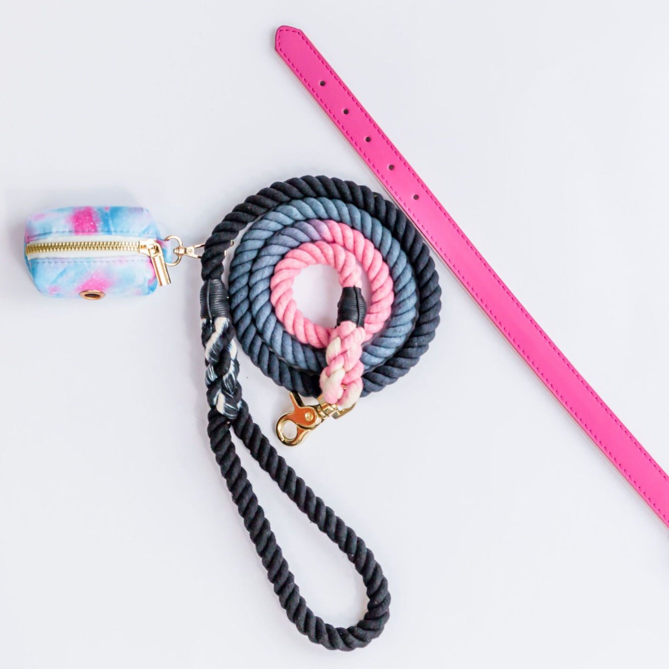 The Greenwich - Gray and Pink Ombre' Leash