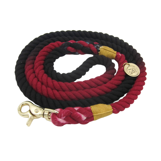 The Greenwich - Black and Red Ombre' Leash