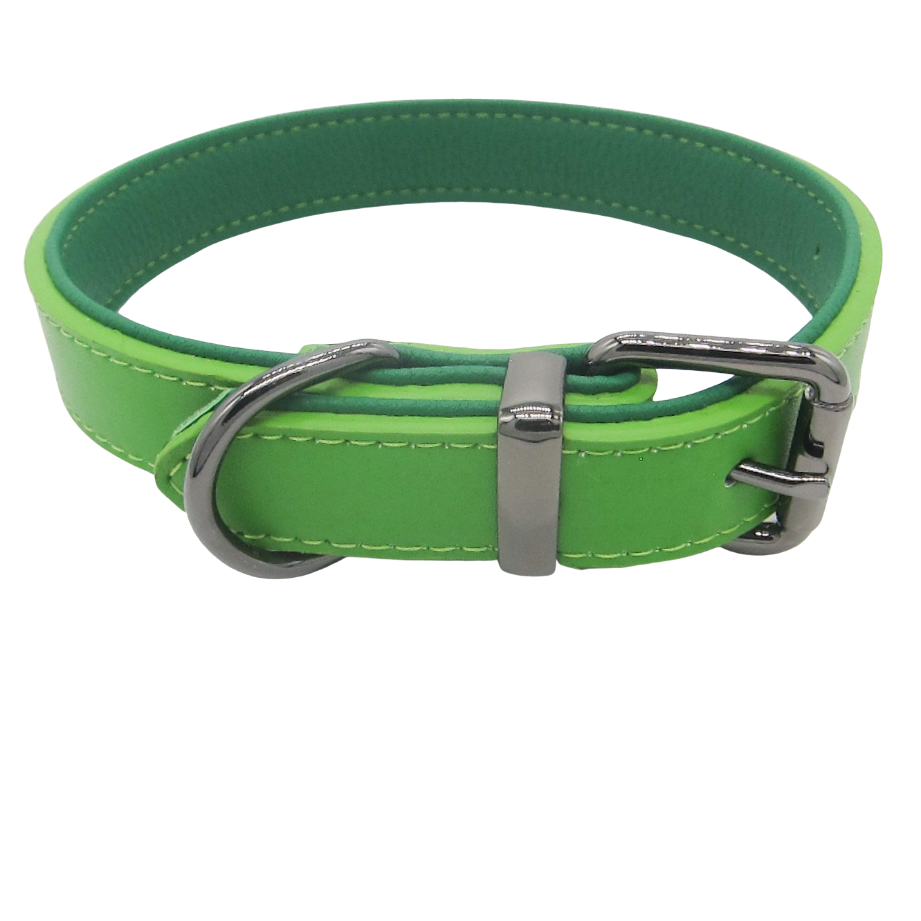 Green leather collar in large