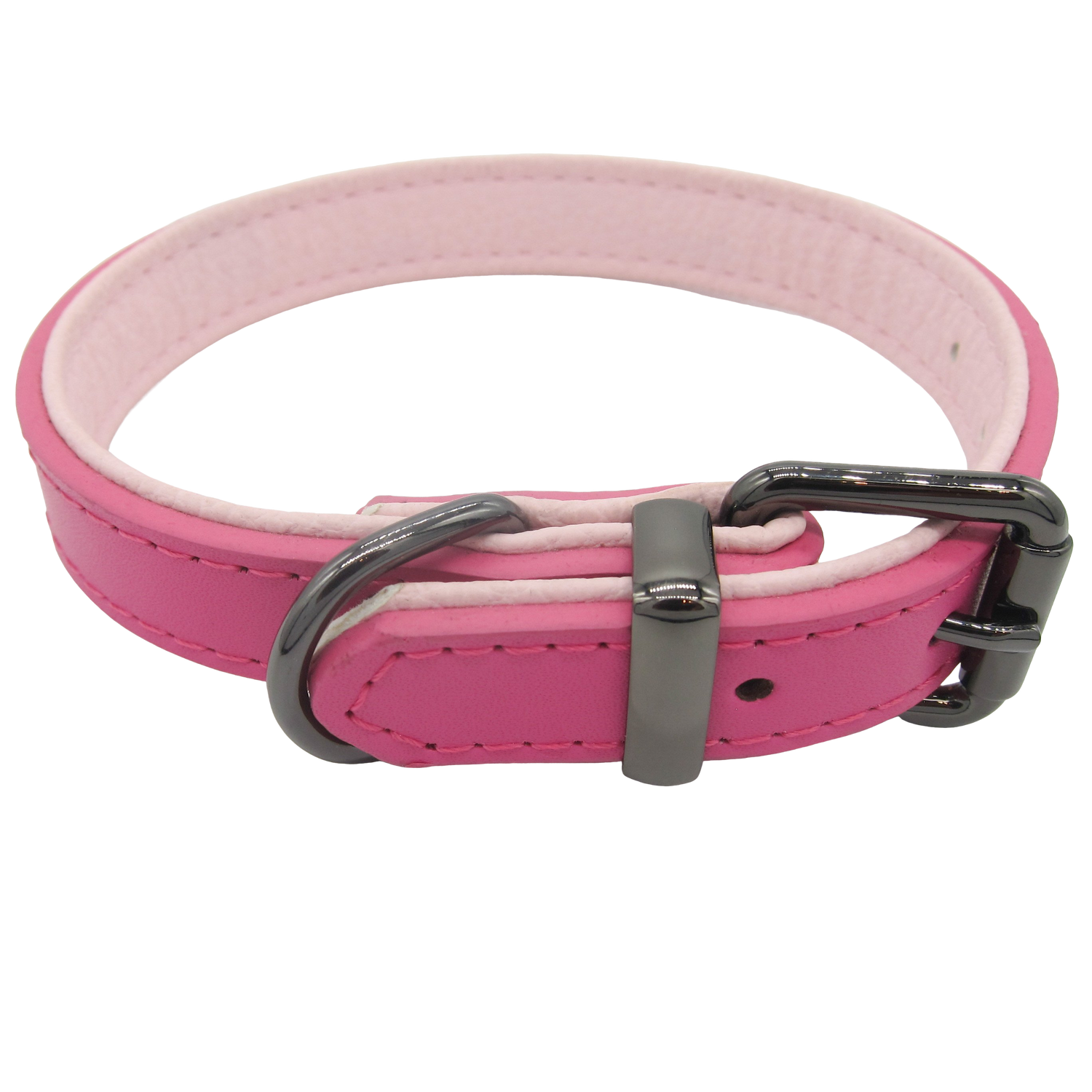 Pink leather best sale dog collar