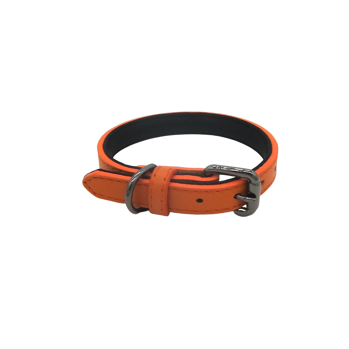 Burnt Orange Leather Collar
