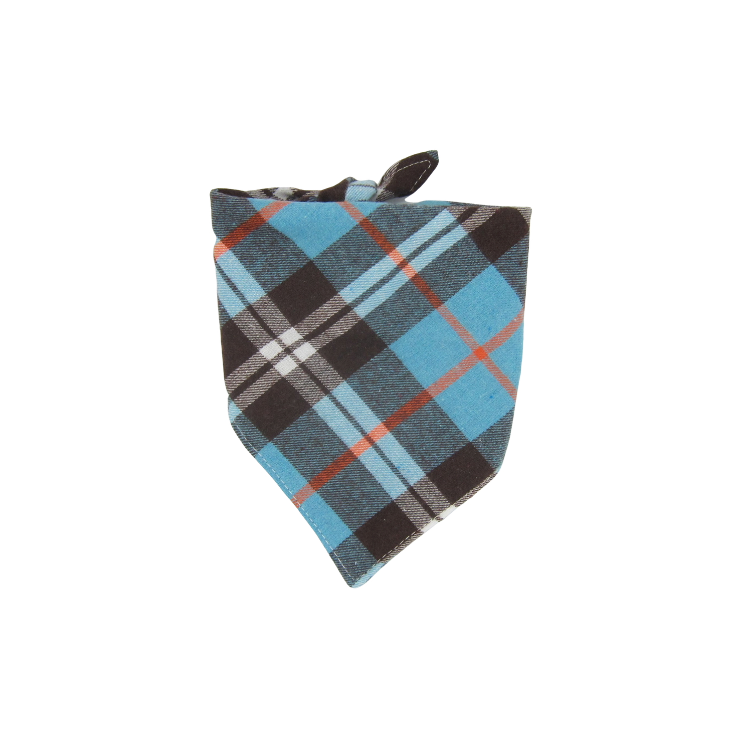 Blue plaid bandana shown in small