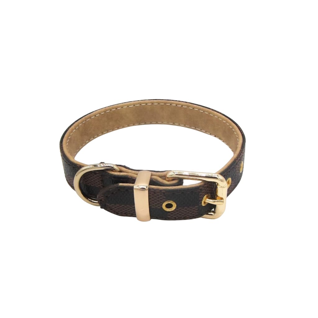 Black and Brown Plaid Leather Collar – The Lofty Leash